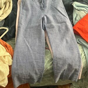 J crew heather blue linen blend pants